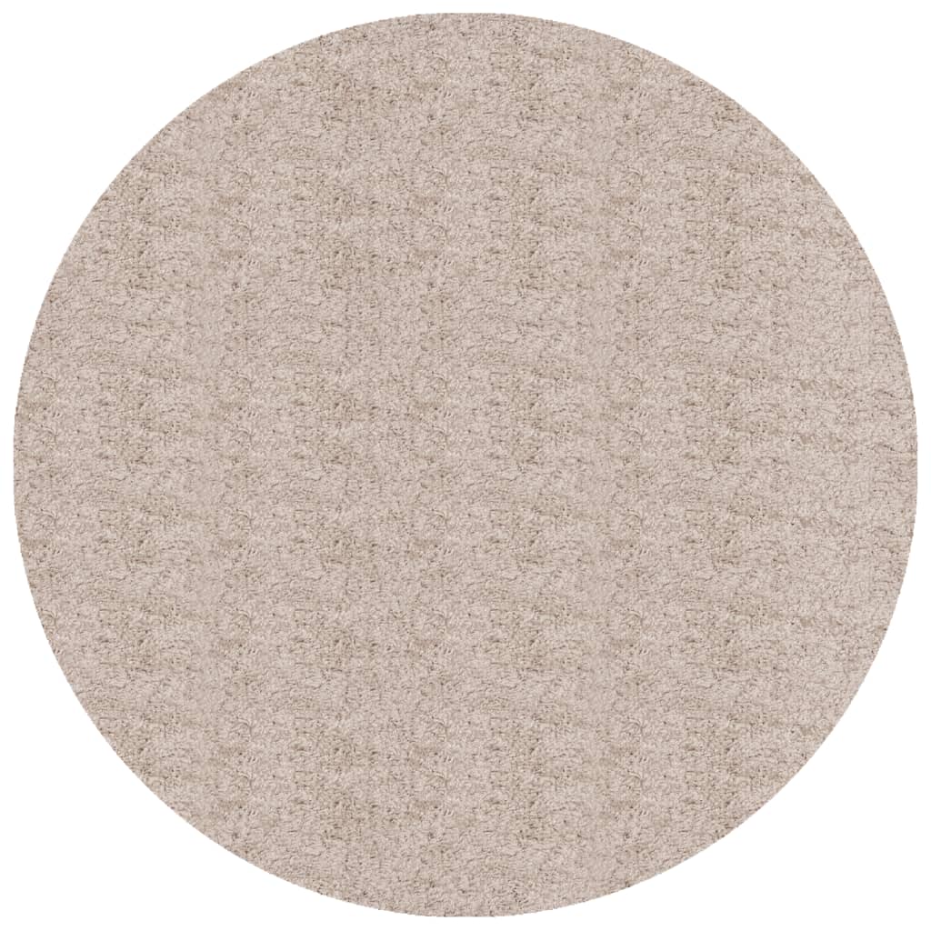 Matta långluggad modern beige Ø 80 cm