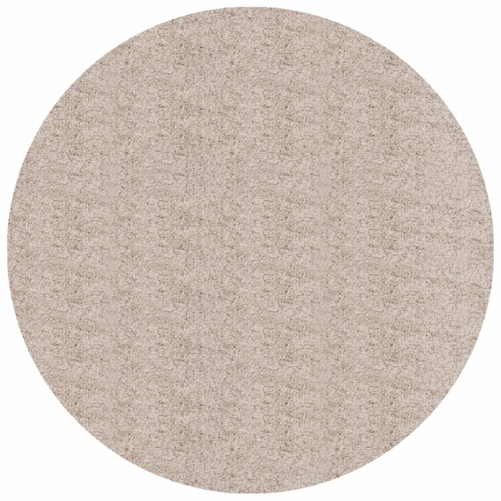 Matta långluggad modern beige Ø 100 cm