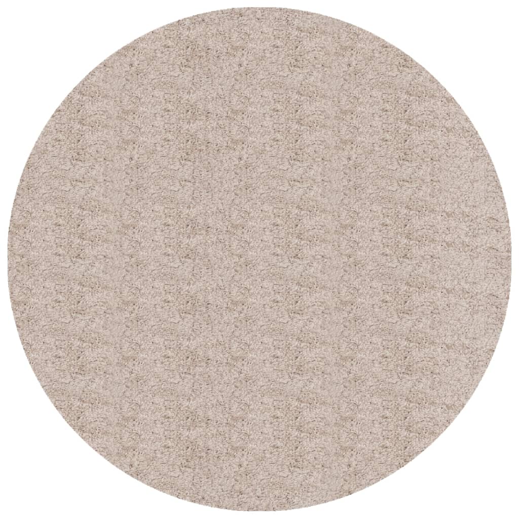 Matta långluggad modern beige Ø 120 cm