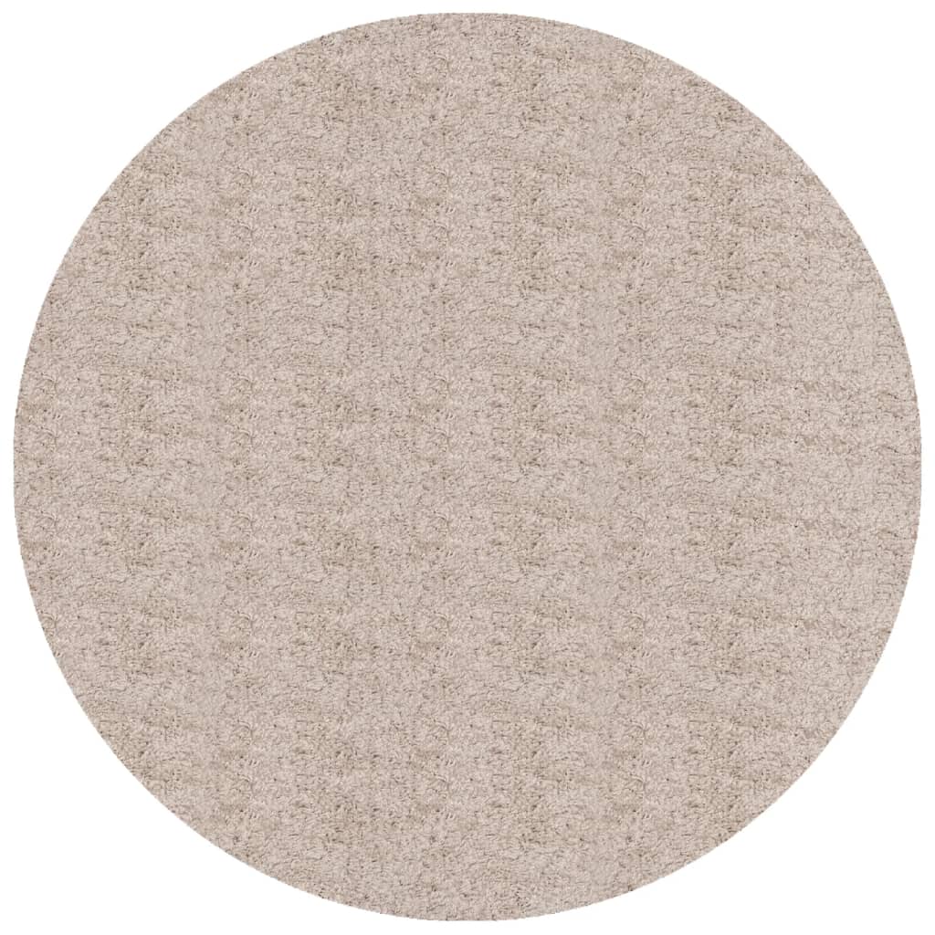 Ryamatta PAMPLONA lång lugg modern beige Ø 280 cm