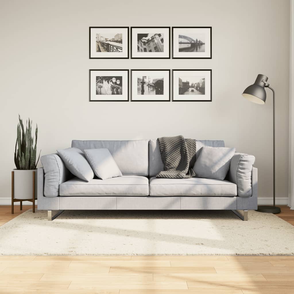 Ryamatta PAMPLONA lång lugg modern gräddvit 140x200 cm