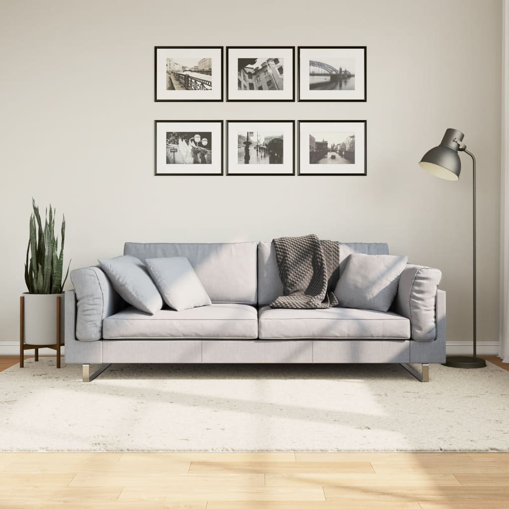 Ryamatta PAMPLONA lång lugg modern gräddvit 160x230 cm