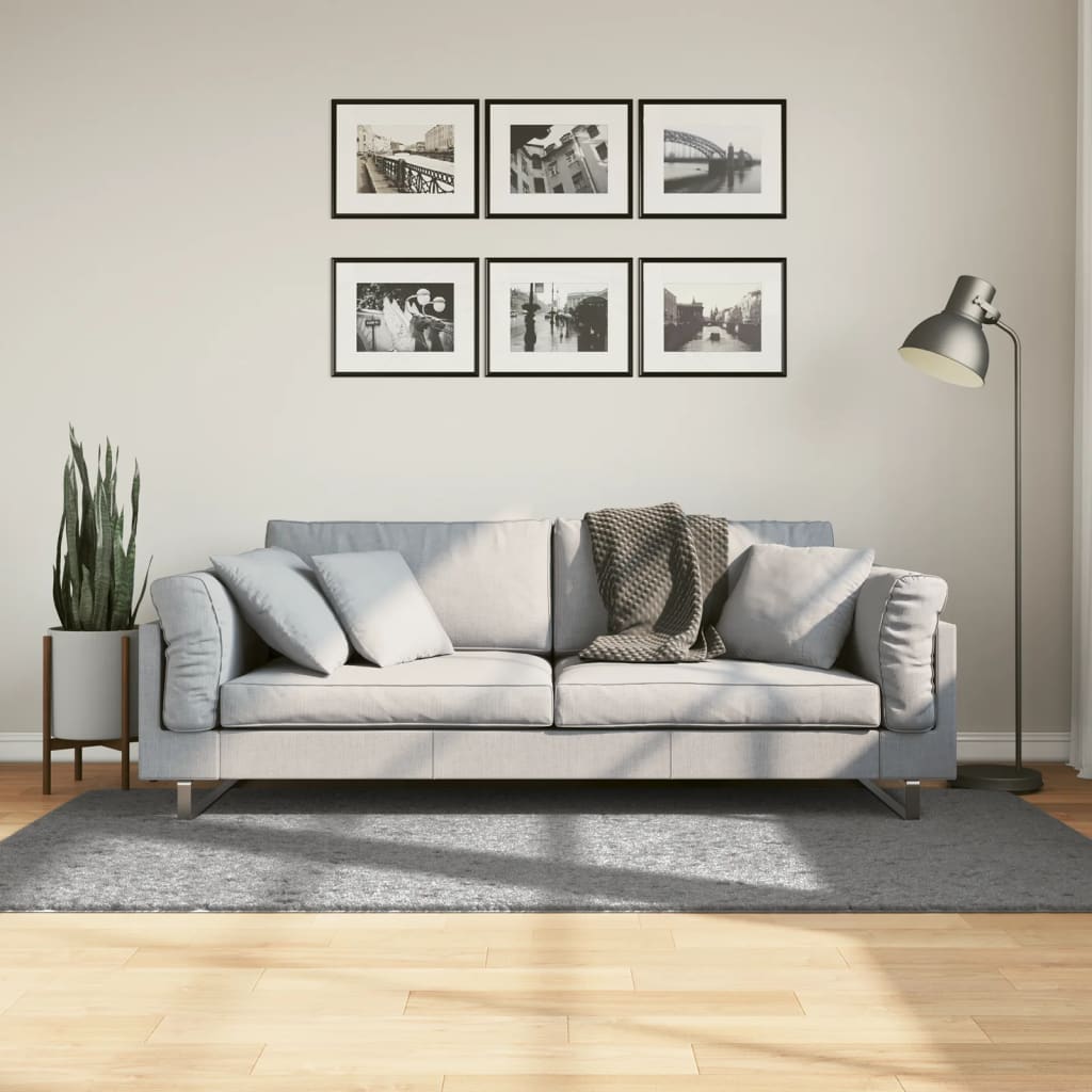 Ryamatta PAMPLONA lång lugg modern grå 100x200 cm