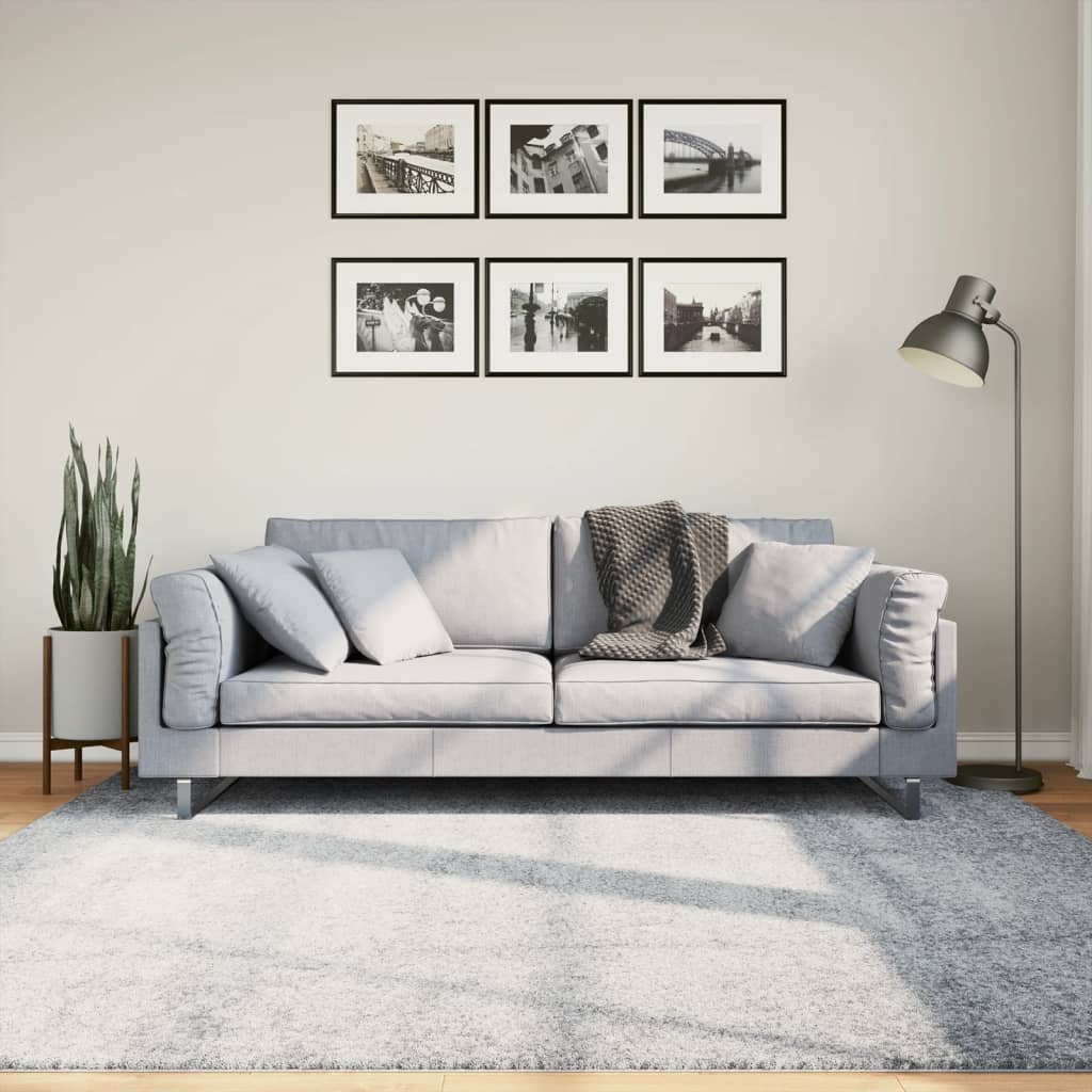 Ryamatta PAMPLONA lång lugg modern blå 200x200 cm