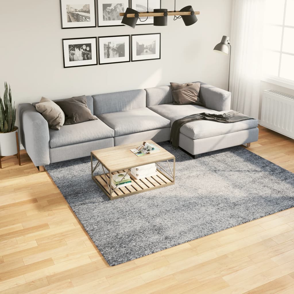 Ryamatta PAMPLONA lång lugg modern blå 240x240 cm