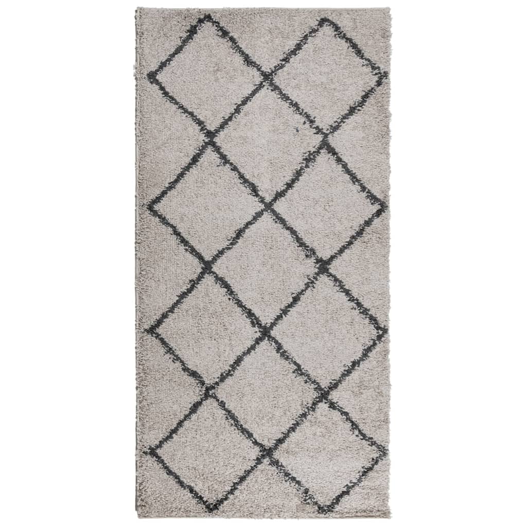 Ryamatta PAMPLONA lång lugg modern beige & antracit 100x200 cm