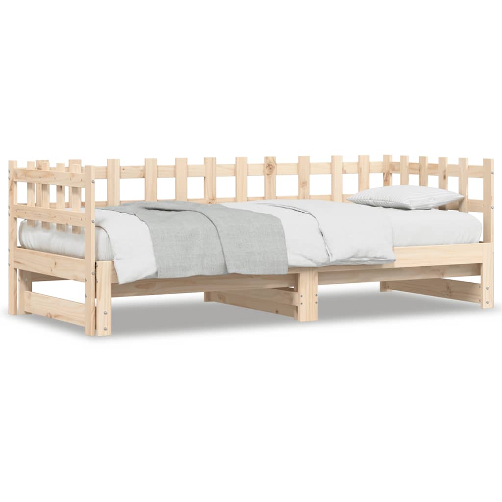 Utdragbar dagbädd 2x(90x200) cm massiv furu