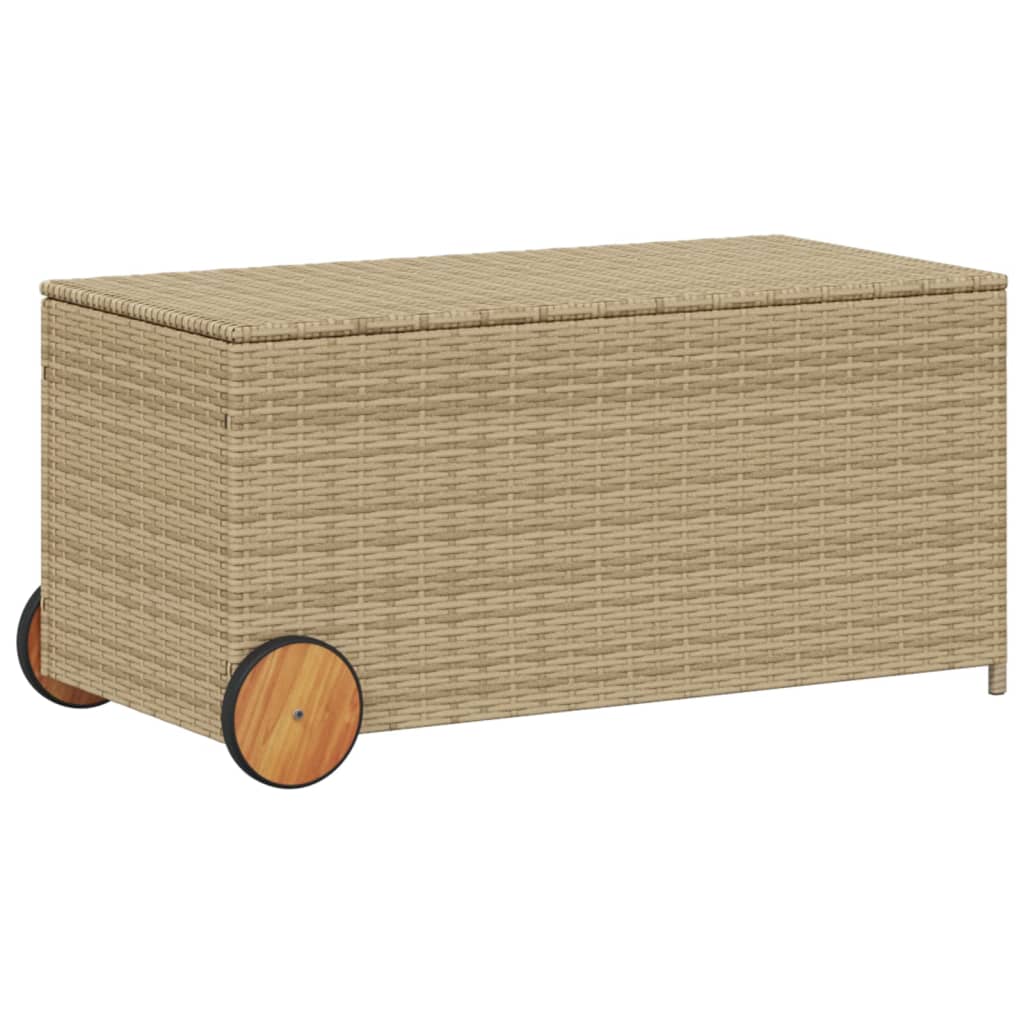 Dynbox med hjul blandad beige 190L konstrottning