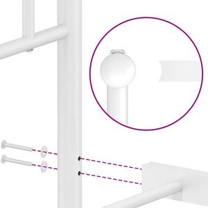 Sängram med huvudgavel metall vit 80x200 cm