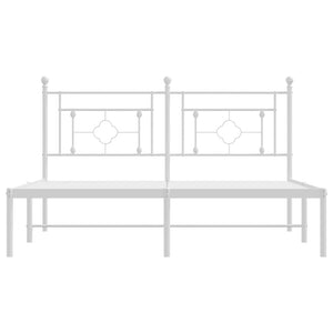 Sängram med huvudgavel metall vit 150x200 cm