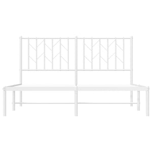 Sängram med huvudgavel metall vit 140x190 cm