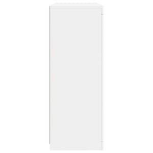 Skänkar med LED-belysning 3 st vit konstruerat trä