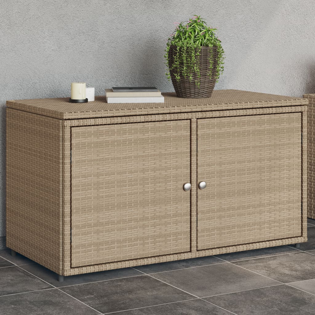 Trädgårdsskåp beige 110x55x60,5 cm konstrotting