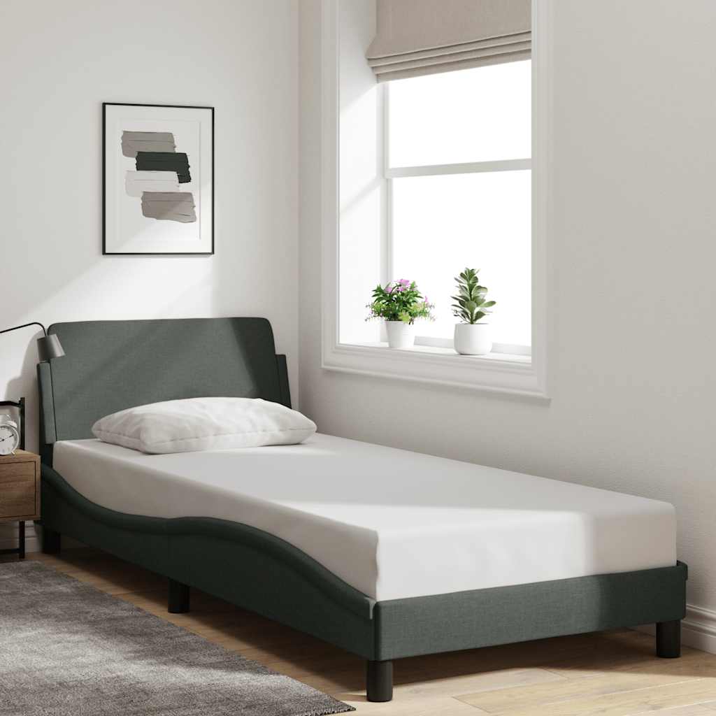 Bed Frame "Dover" Dark Grey 80x200 cm Fabric