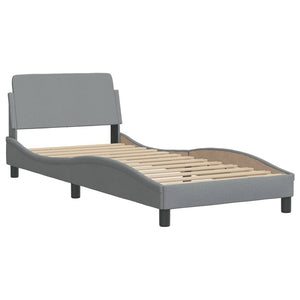 Bed Frame "Dover" Light Grey 90x190 cm Fabric