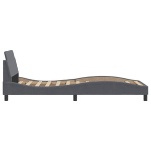 Bed Frame "Dover" Dark Grey 90x200 cm Velvet
