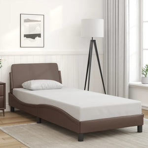 Bed Frame "Dover" Brown 90x200 cm Faux Leather
