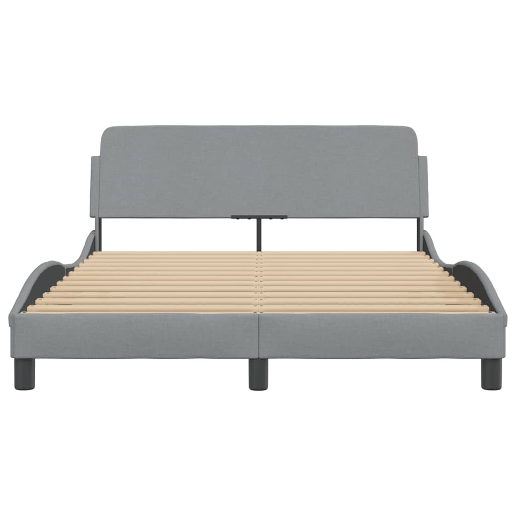 Bed Frame "Dover" Light Grey 120x200 cm Fabric