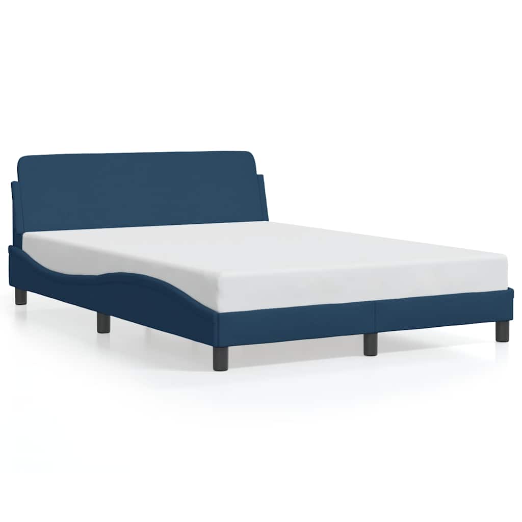 Bed Frame with Headboard "Dover" Blue 120x200 cm Fabric