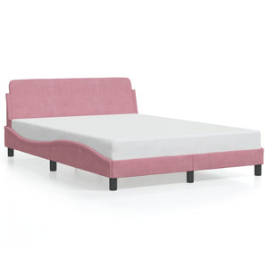 Bed Frame with Headboard "Dover" Pink 120x200 cm Velvet