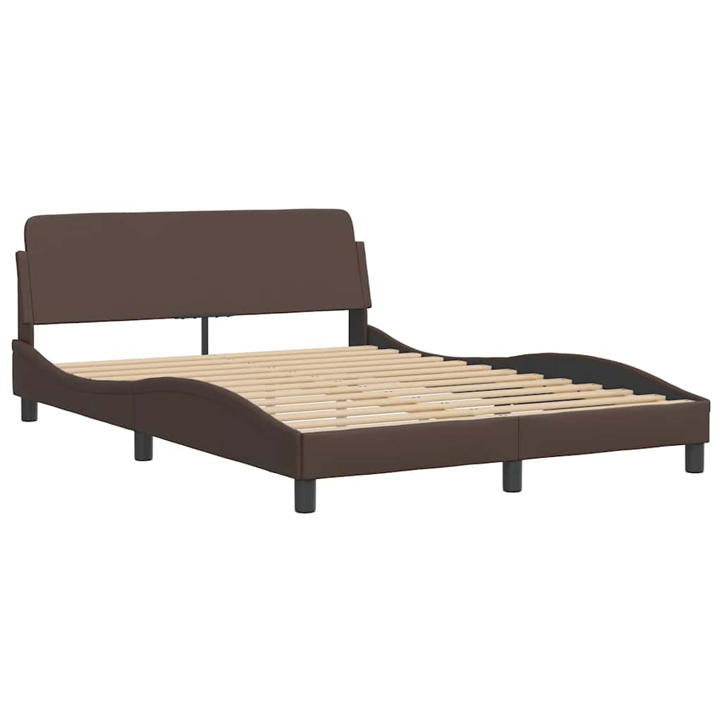 Bed Frame "Dover" Brown 120x200 cm Faux Leather