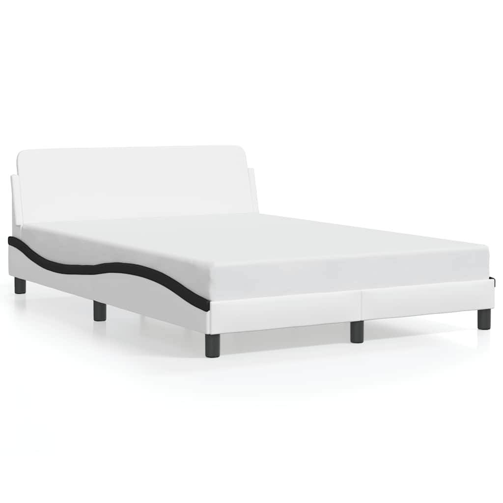 Bed Frame "Dover" White&Black 120x200 cm Faux Leather