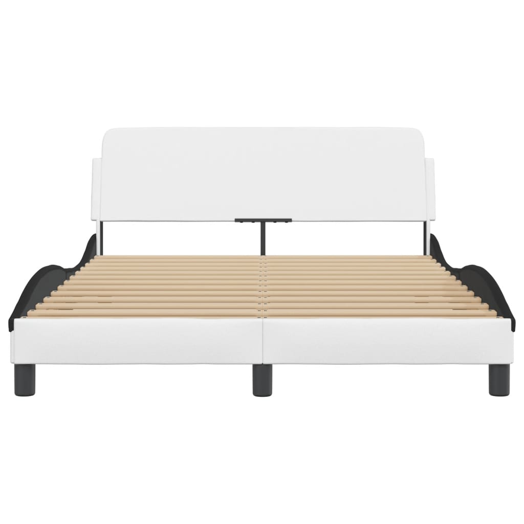 Bed Frame "Dover" White&Black 120x200 cm Faux Leather