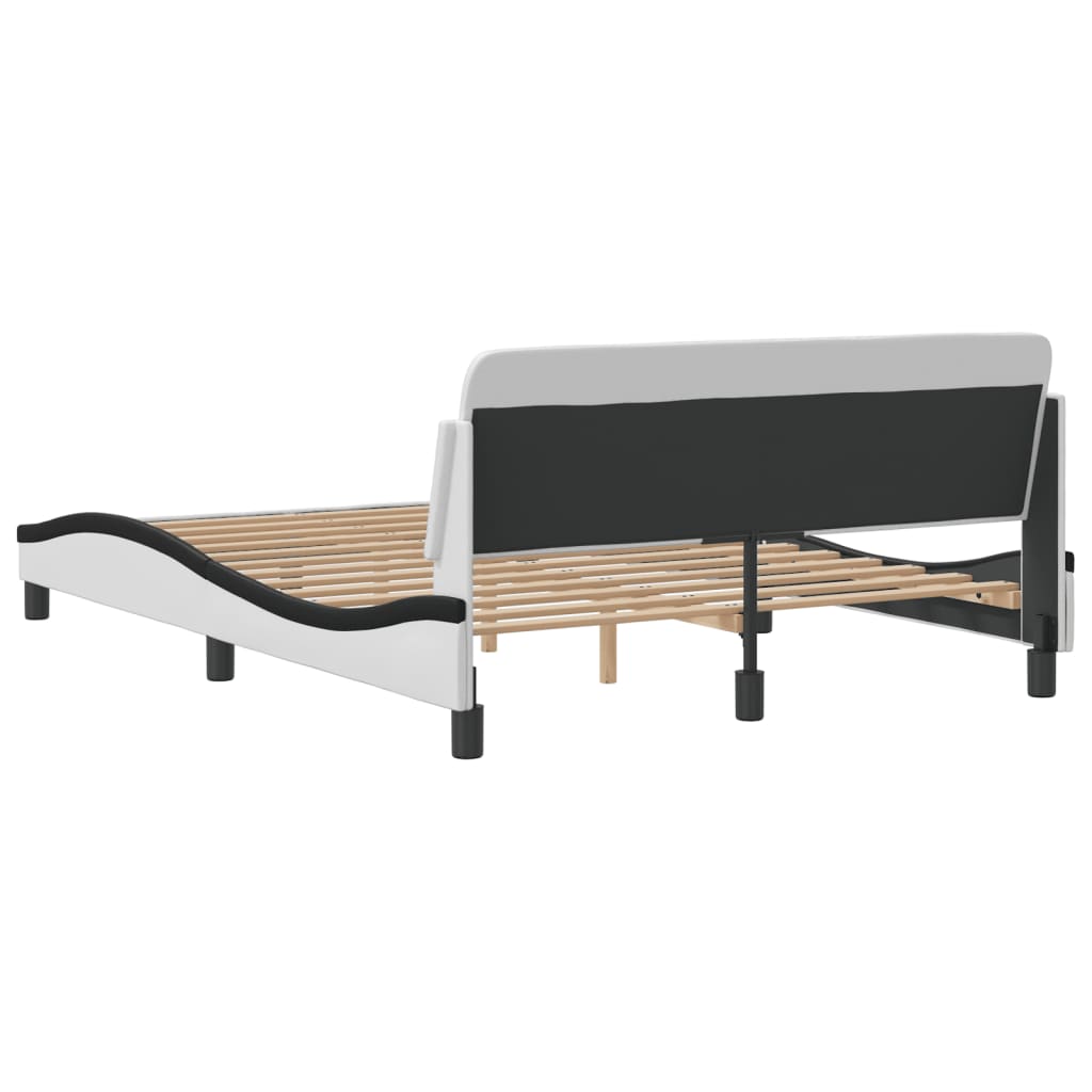 Bed Frame "Dover" White&Black 120x200 cm Faux Leather