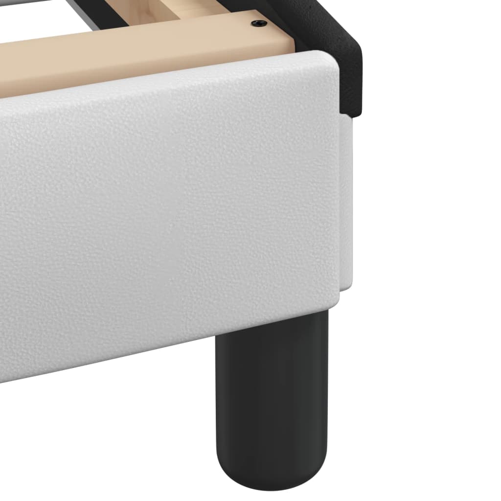 Bed Frame "Dover" White&Black 120x200 cm Faux Leather