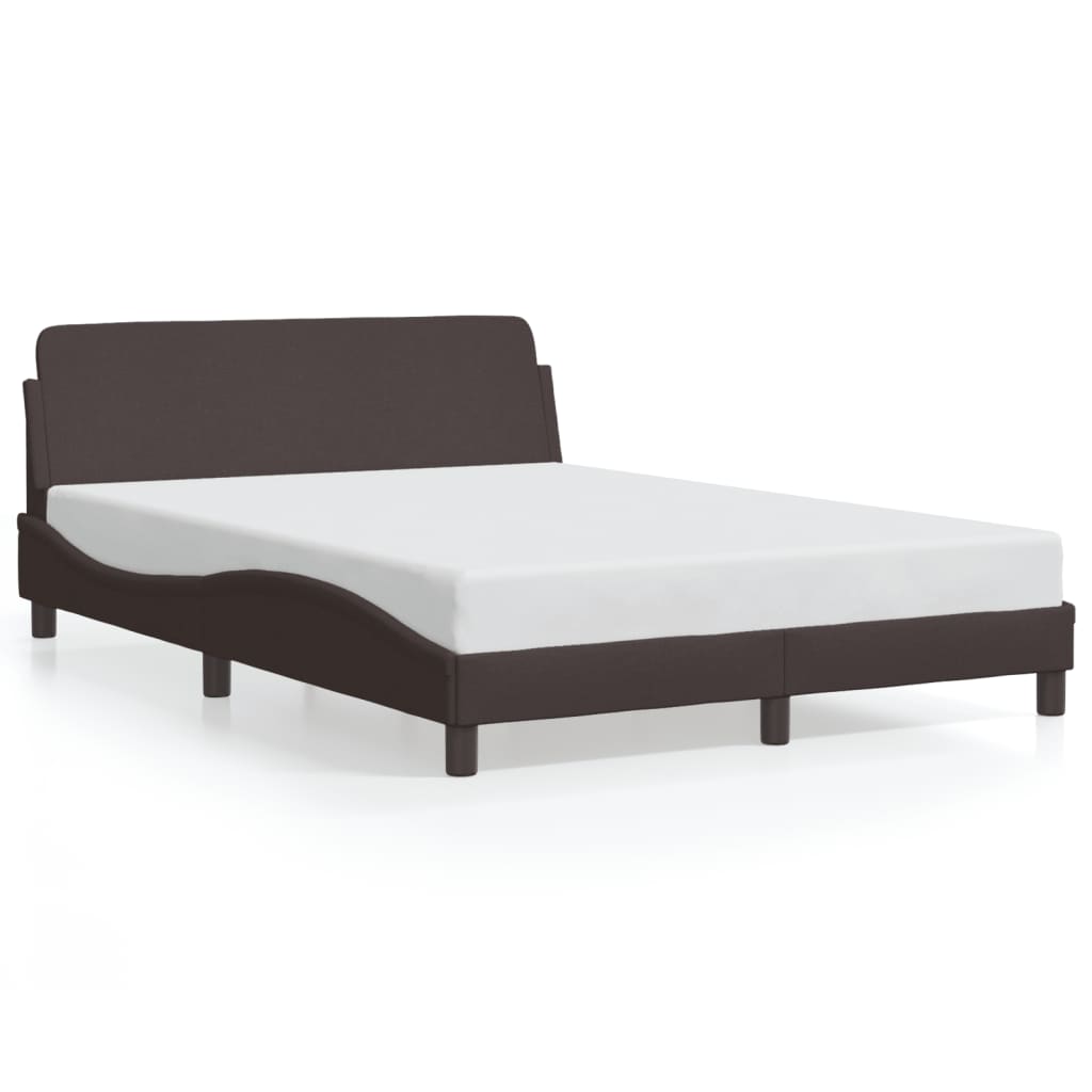 Bed Frame "Dover" Dark Brown 140x190 cm Fabric