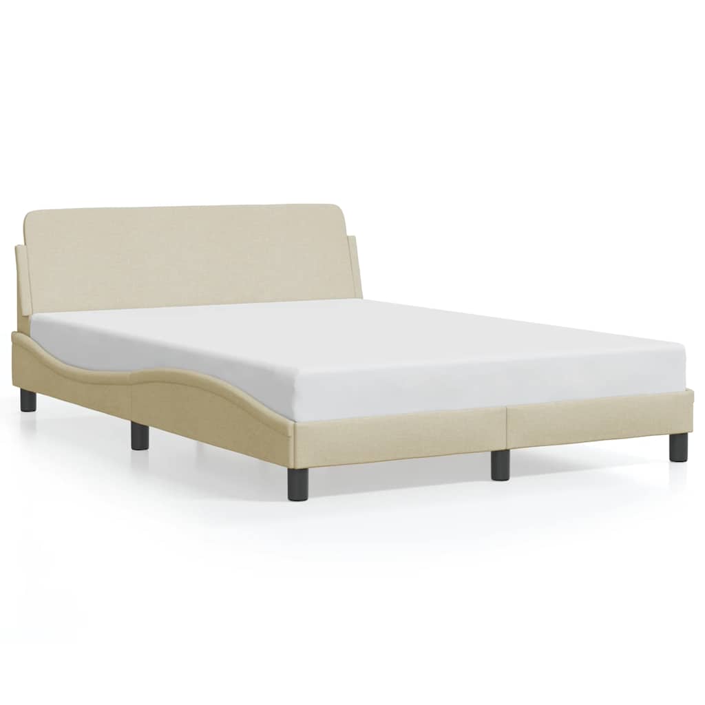 Bed Frame "Dover" Cream 140x190 cm Fabric