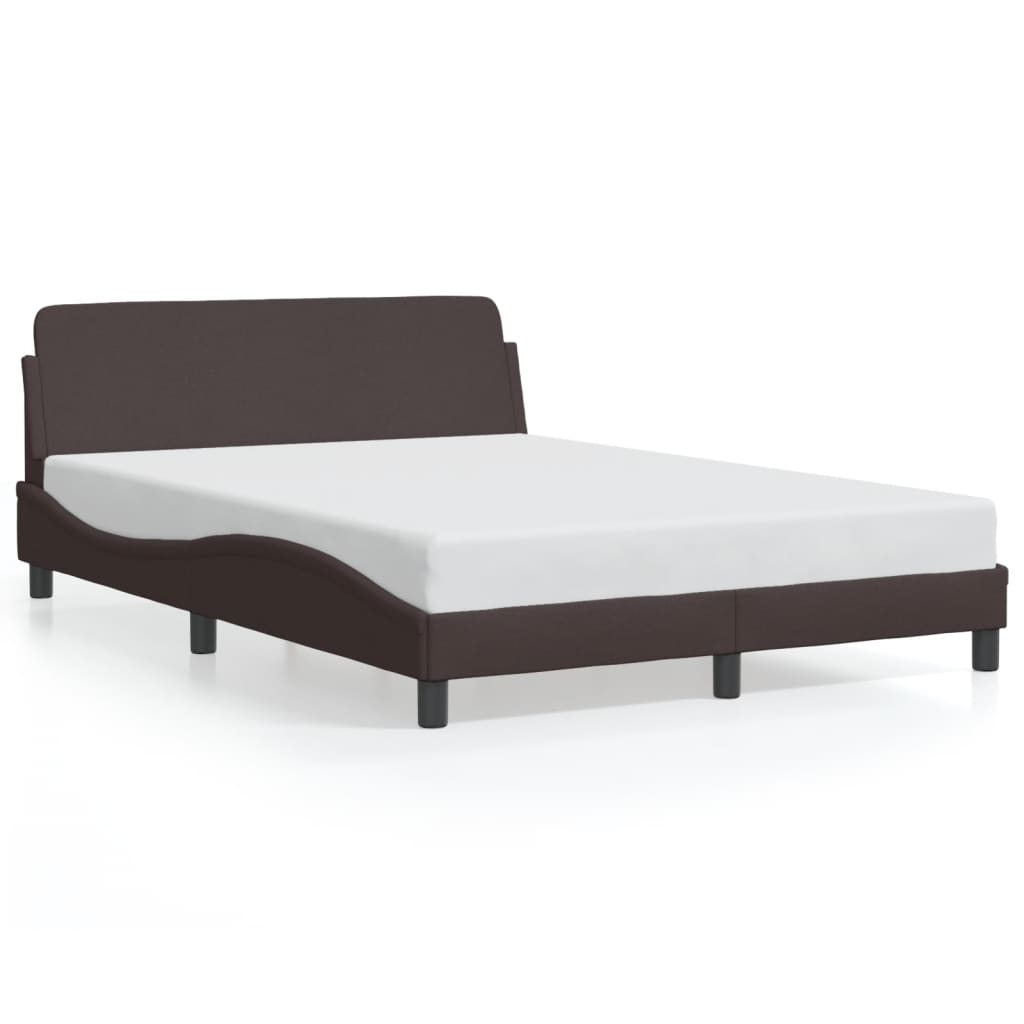 Bed Frame "Dover" Dark Brown 140x200 cm Fabric