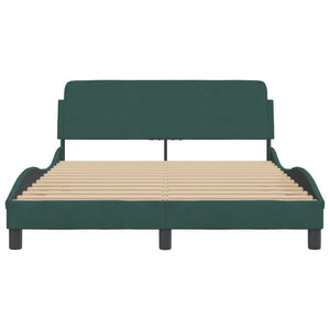 Bed Frame "Dover" Dark Green 140x200 cm Velvet