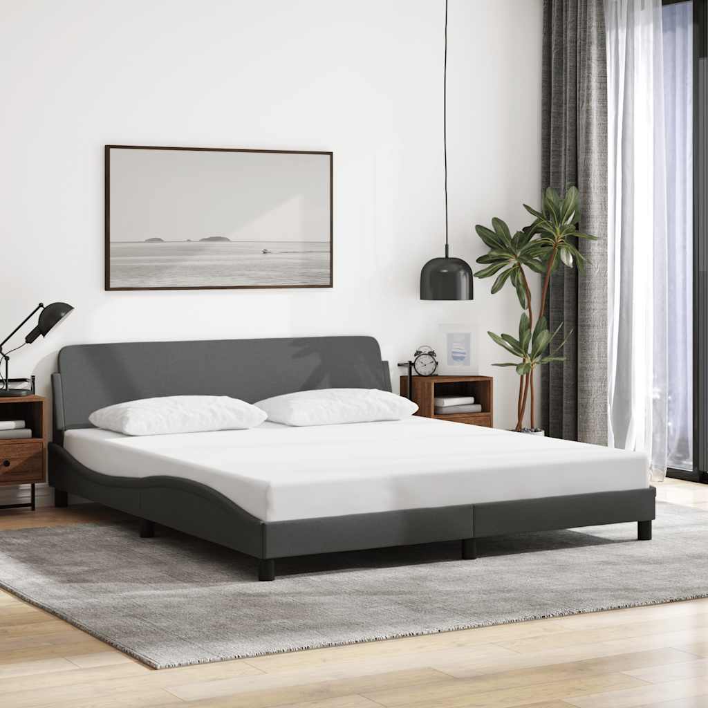 Bed Frame "Dover" Dark Grey 160x200 cm Fabric