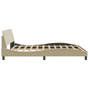 Bed Frame "Dover" Cream 160x200 cm Fabric