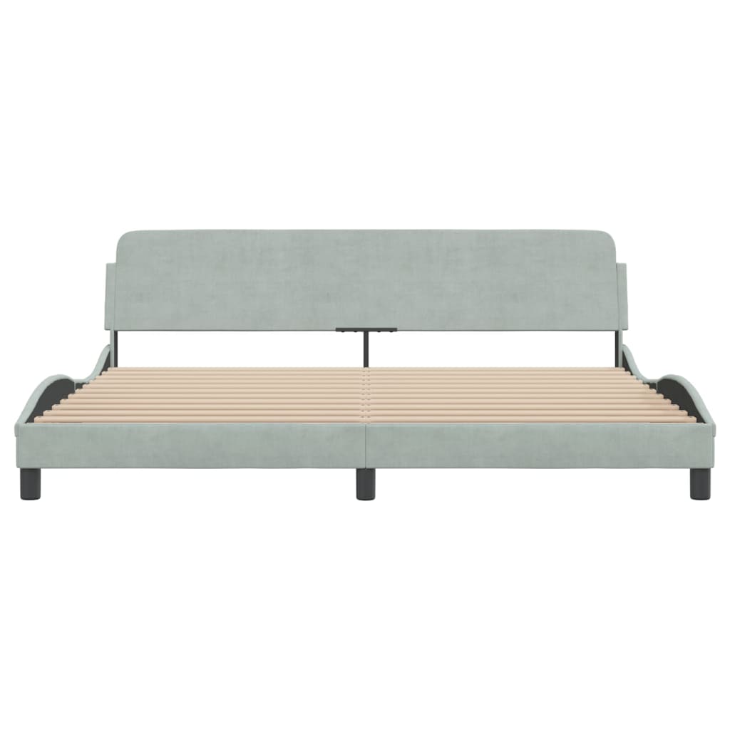Bed Frame "Dover" Light Grey 200x200 cm Velvet
