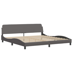 Bed Frame "Dover" Grey 200x200 cm Faux Leather