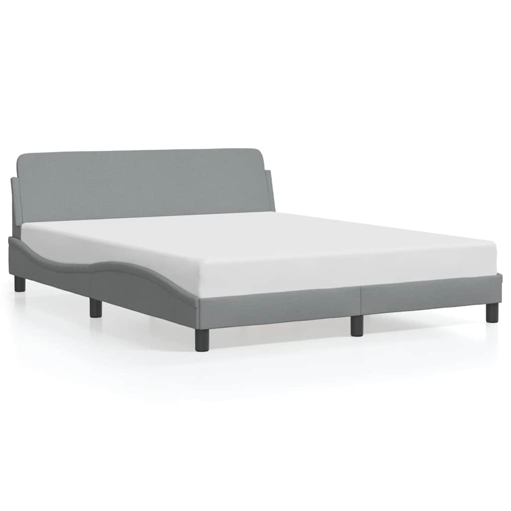 Bed Frame "Dover" Light Grey 152x203 cm Fabric