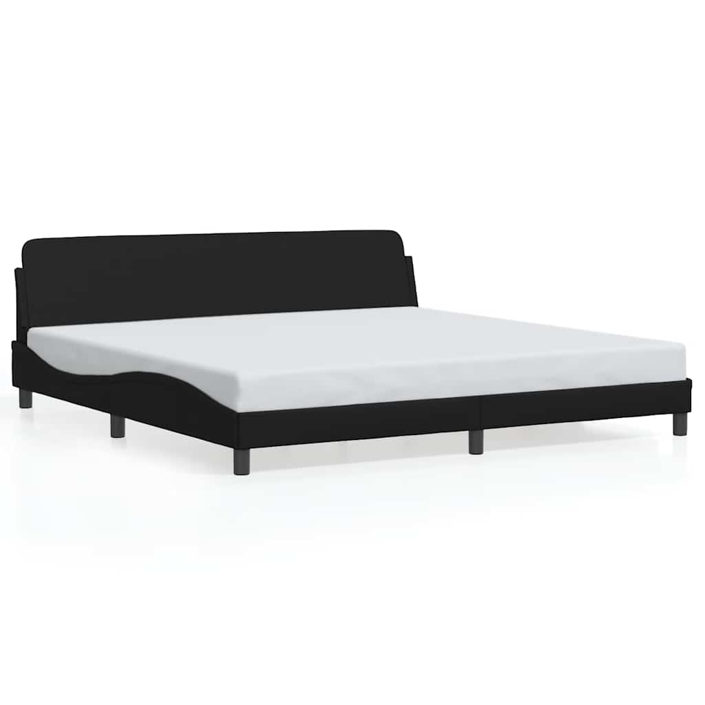 Bed Frame "Dover" Black 193x203 cm Faux Leather