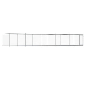 Hundgård med dörr grå 10x2x1,5 cm galvaniserat stål