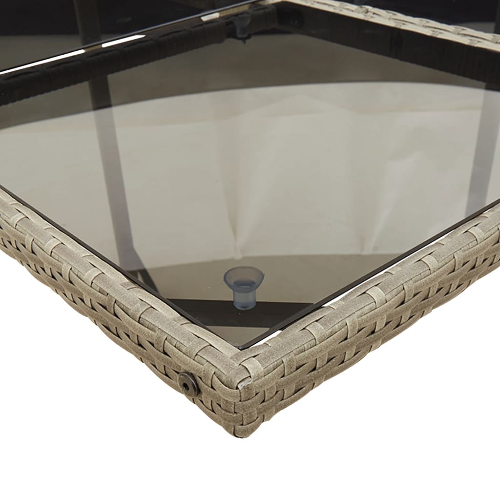 Matgrupp för trädgården med dynor 5 delar grå konstrottning