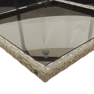 Matgrupp för trädgården med dynor 5 delar grå konstrottning