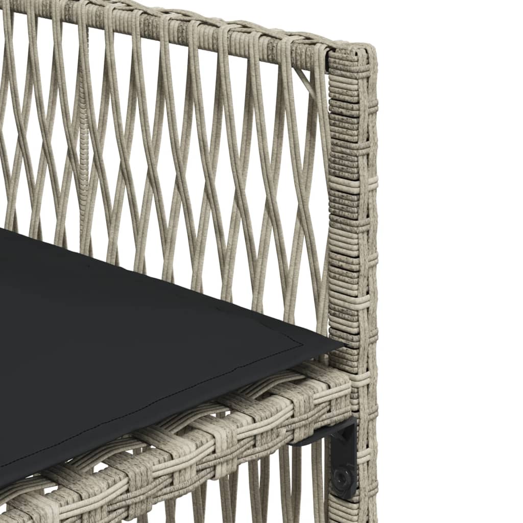 Matgrupp för trädgården med dynor 9 delar ljusgrå konstrotting