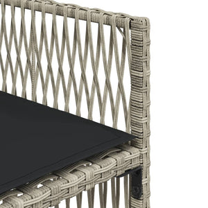 Matgrupp för trädgården med dynor 9 delar ljusgrå konstrotting