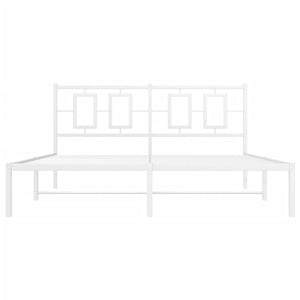 Sängram med huvudgavel metall vit 150x200 cm