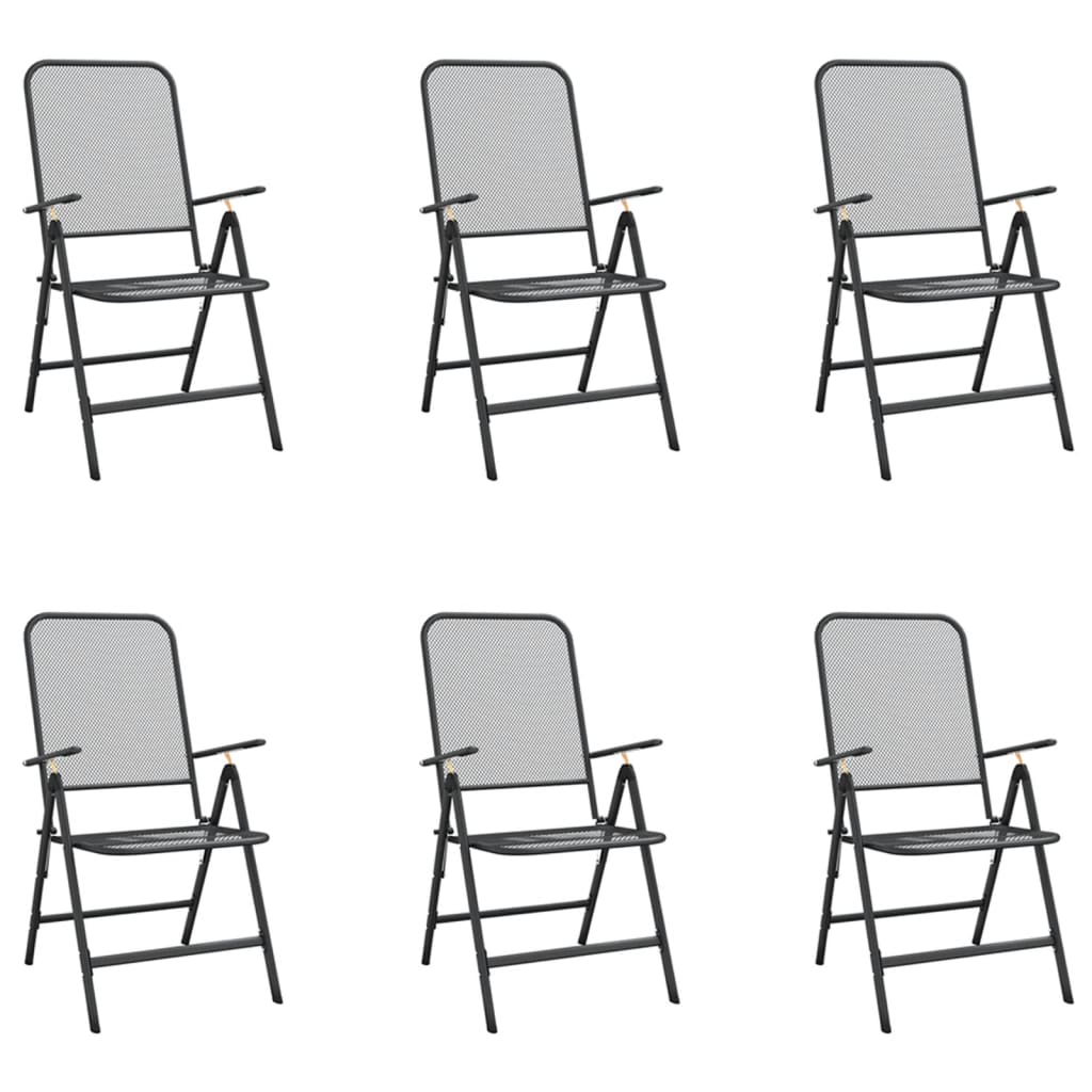 Matgrupp för trädgården 7 delar antracit metallnät