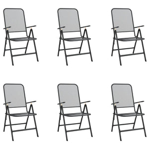 Matgrupp för trädgården 7 delar antracit metallnät