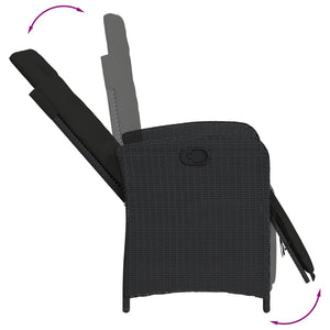 Matgrupp för trädgården med dynor 9 delar svart konstrottning