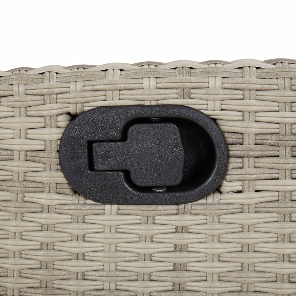 Matgrupp för trädgården med dynor 9 delar ljusgrå konstrotting