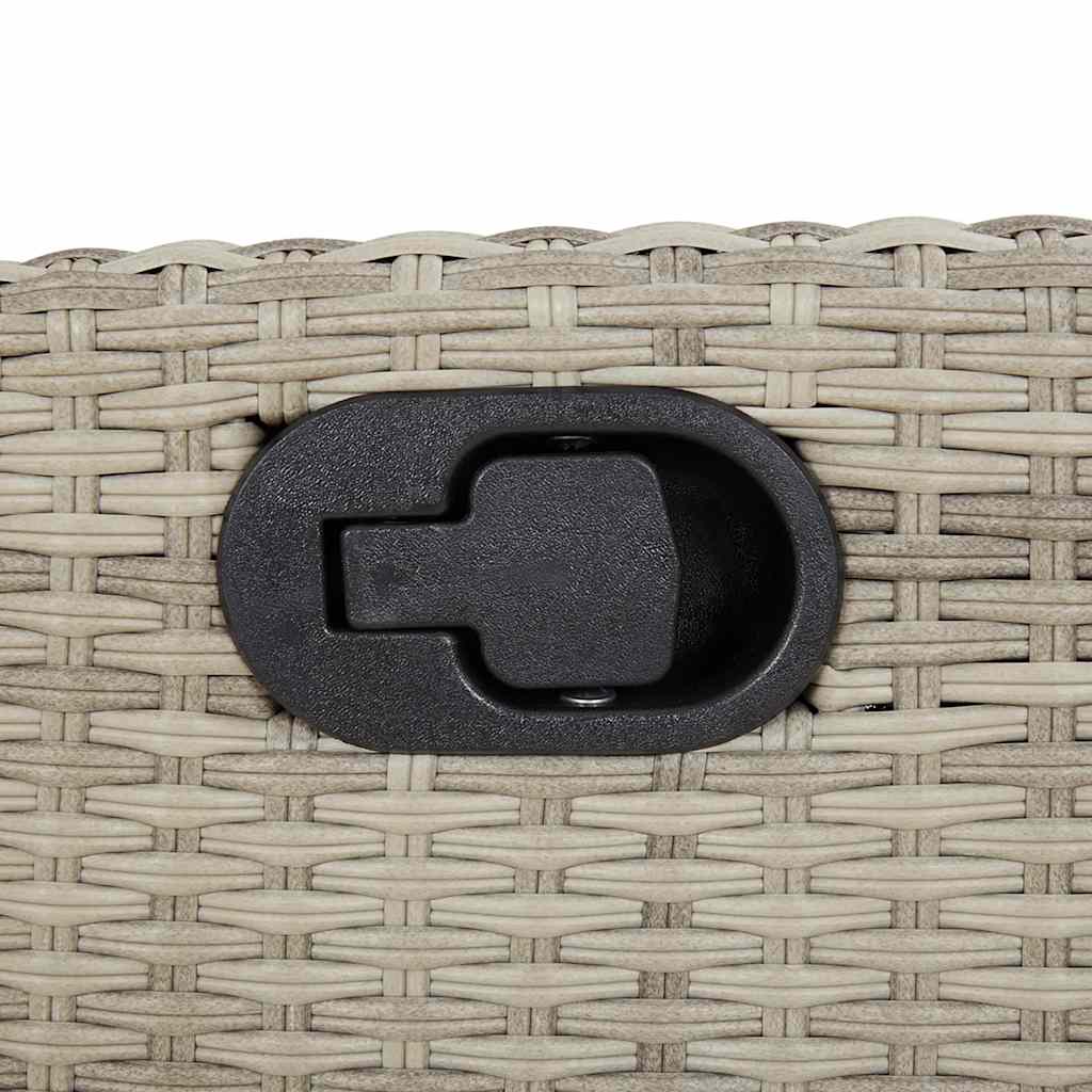 Matgrupp för trädgården med dynor 7 delar ljusgrå konstrotting